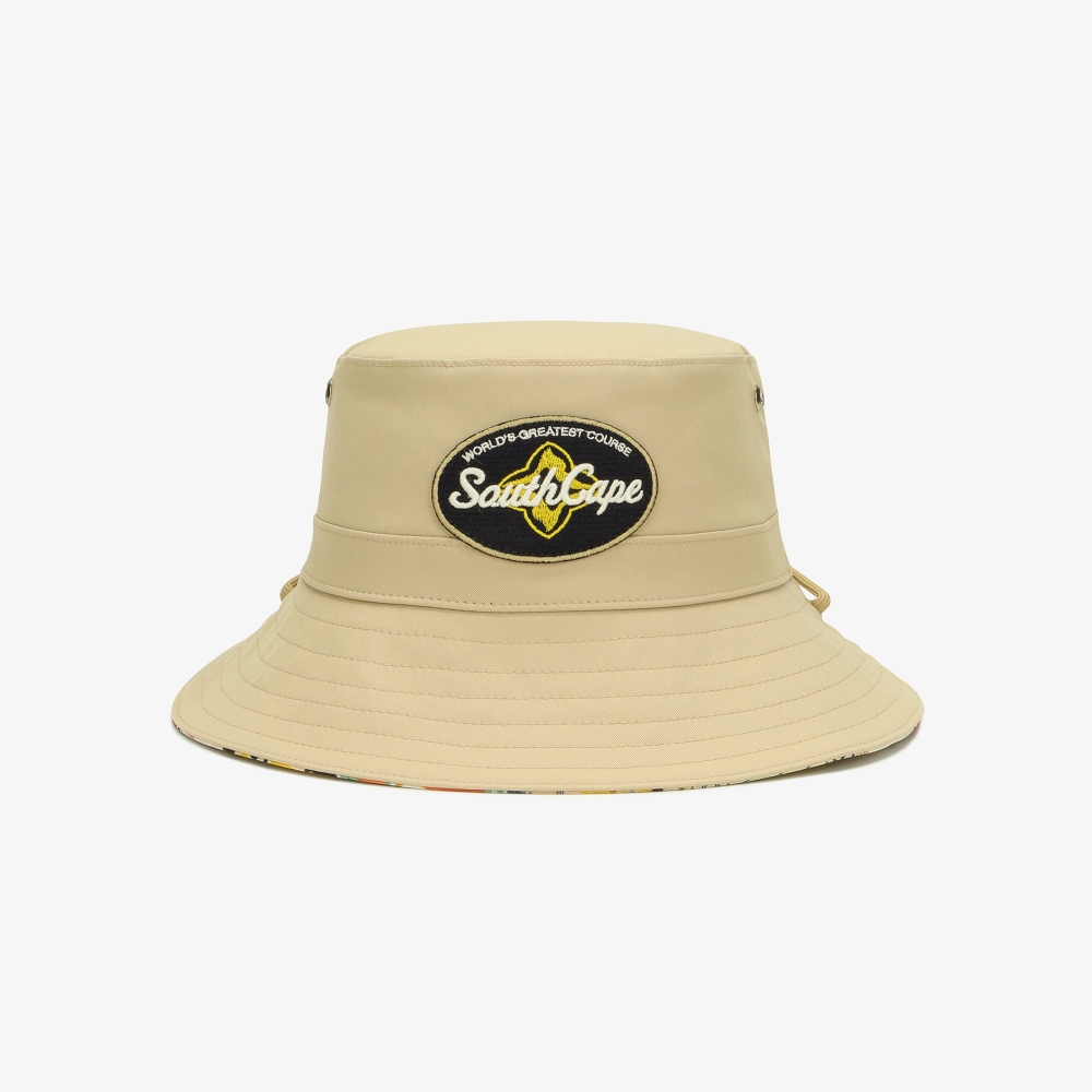 Mũ golf nữ màu be với vành rộng và logo thêu nổi Southcape