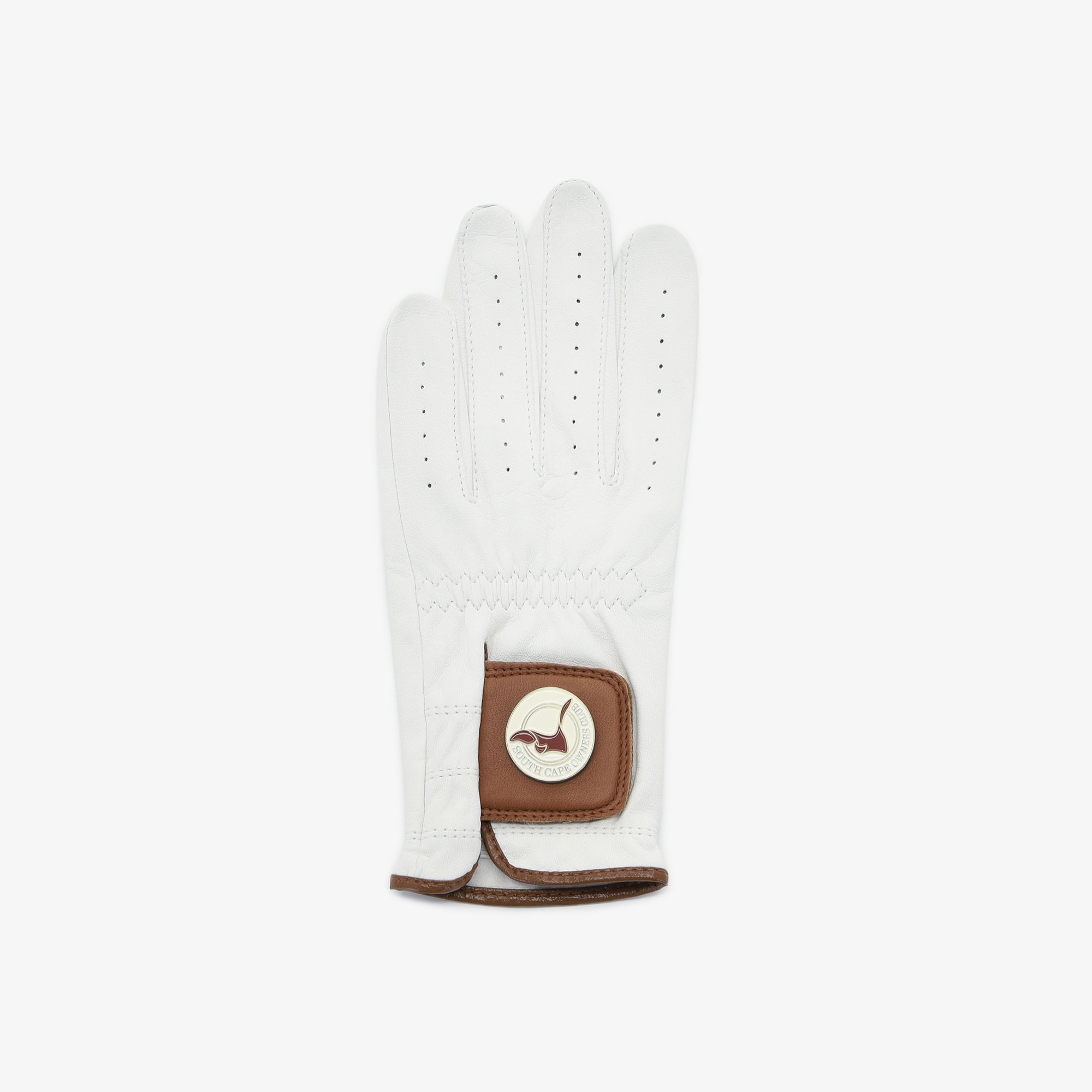Găng tay golf nữ trắng phối viền nâu Southcape — ảnh 2