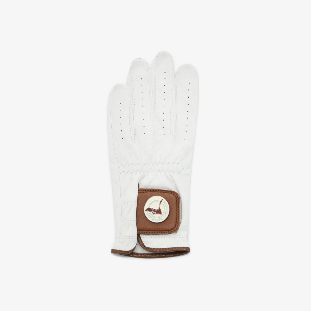 Găng tay golf nữ trắng phối viền nâu Southcape — Southcape | Seoul Golf Fashion