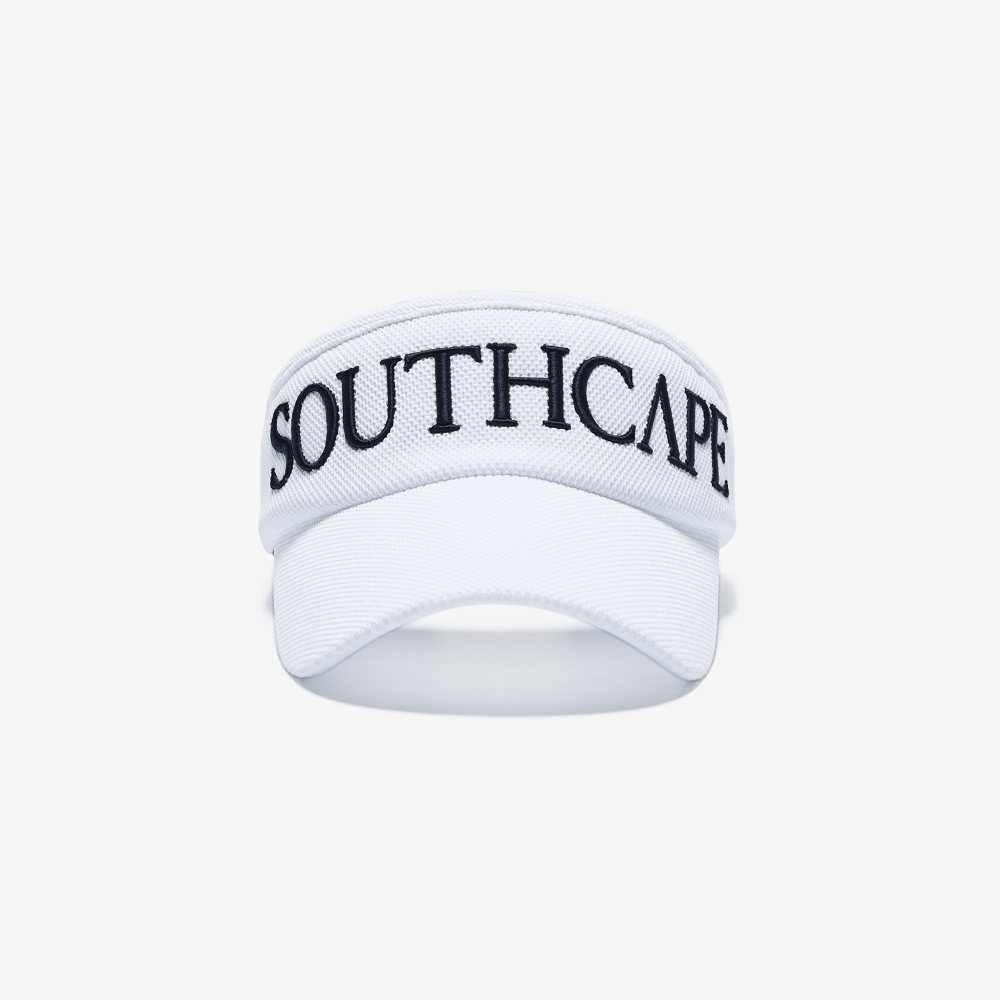 Mũ golf nữ màu trắng kiểu visor thêu chữ Southcape màu đen nổi bật