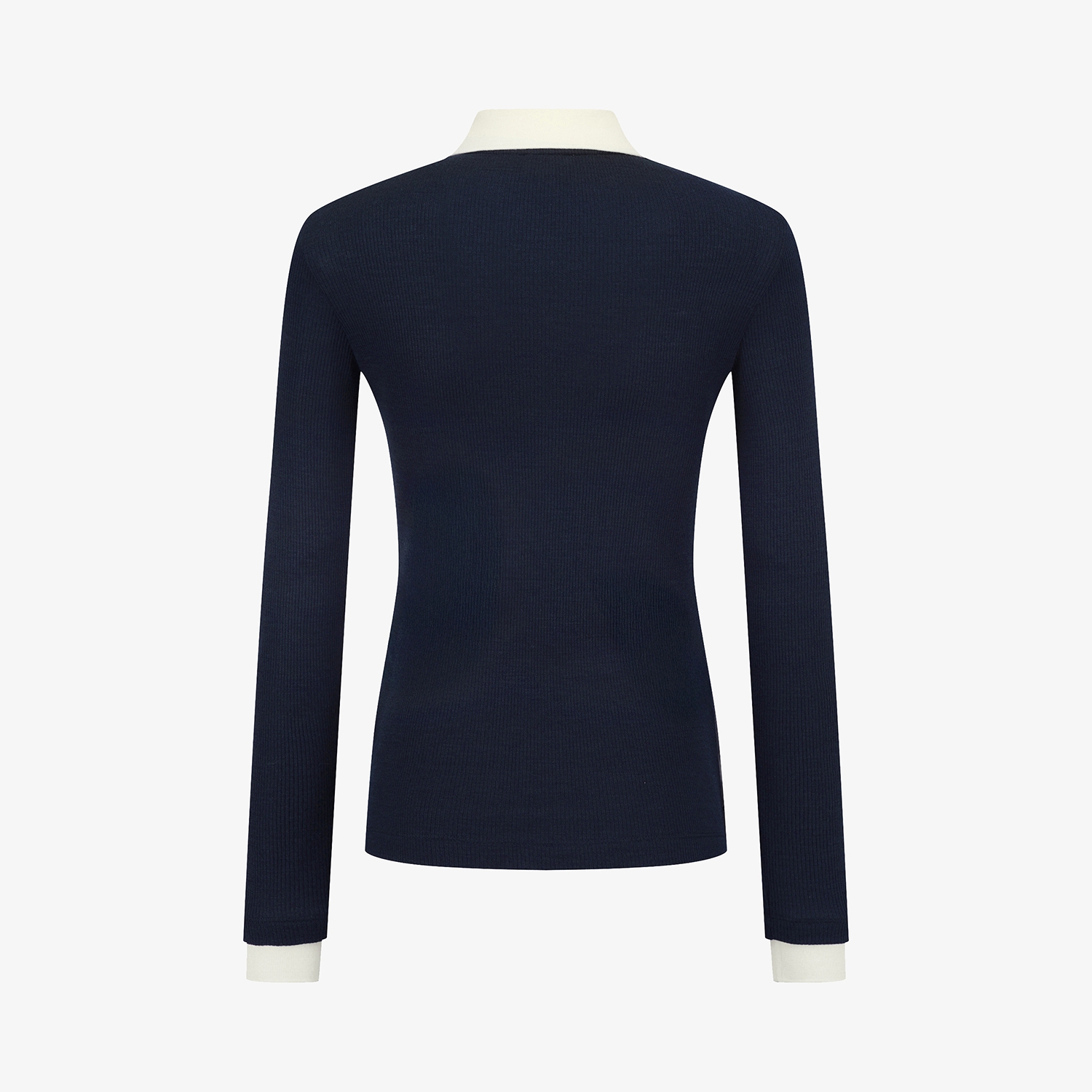 Áo golf nữ tay dài phối cổ trắng xanh navy — ảnh 3
