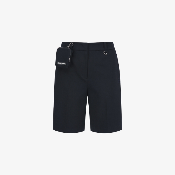 Quần shorts golf nữ xanh navy đậm Southcape dáng năng động, có túi nhỏ và khóa cài kim loại