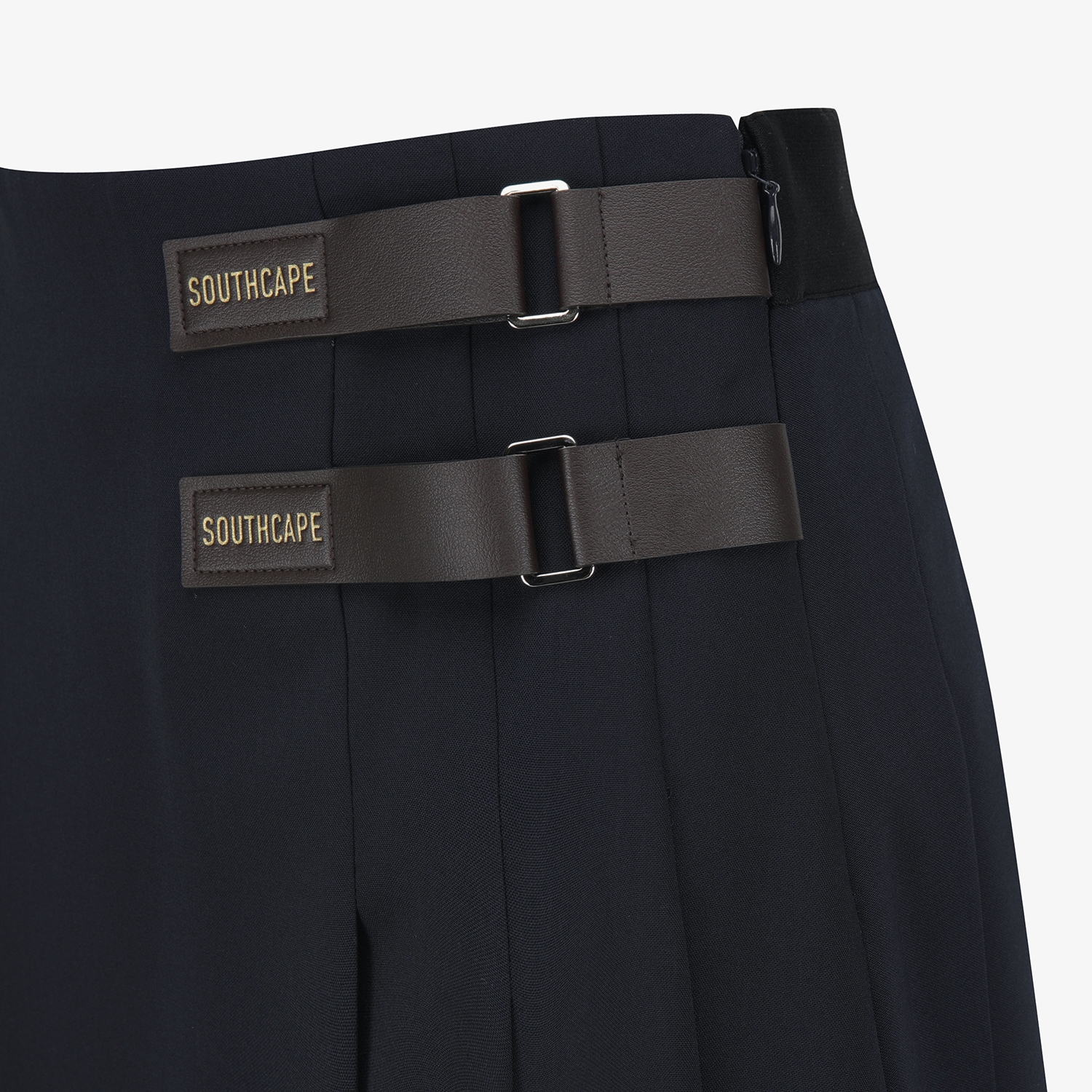 Chân váy golf nữ xếp ly phối khóa ngang màu xanh navy đậm — ảnh 4