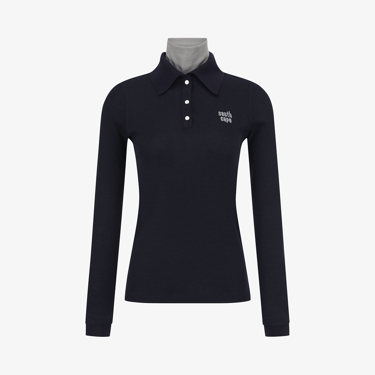 Áo golf nữ tay dài cổ bẻ màu xanh navy — ảnh 2