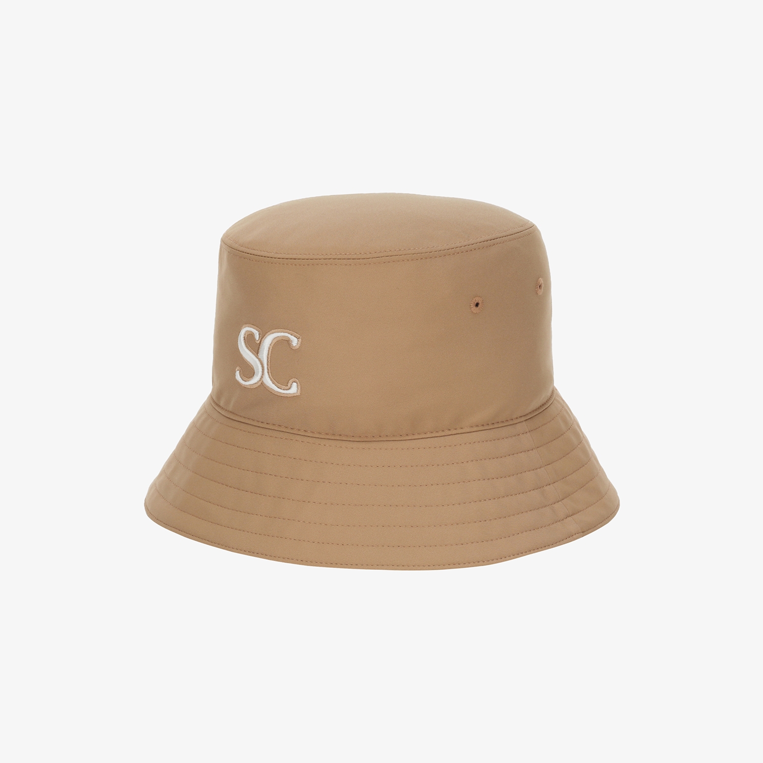 Mũ golf nữ kiểu bucket màu be thêu logo SC — ảnh 3