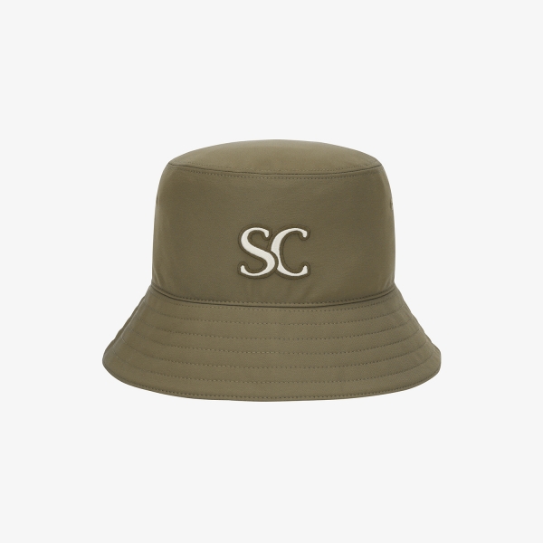 Mũ bucket golf nữ màu kaki thêu logo SC của Southcape