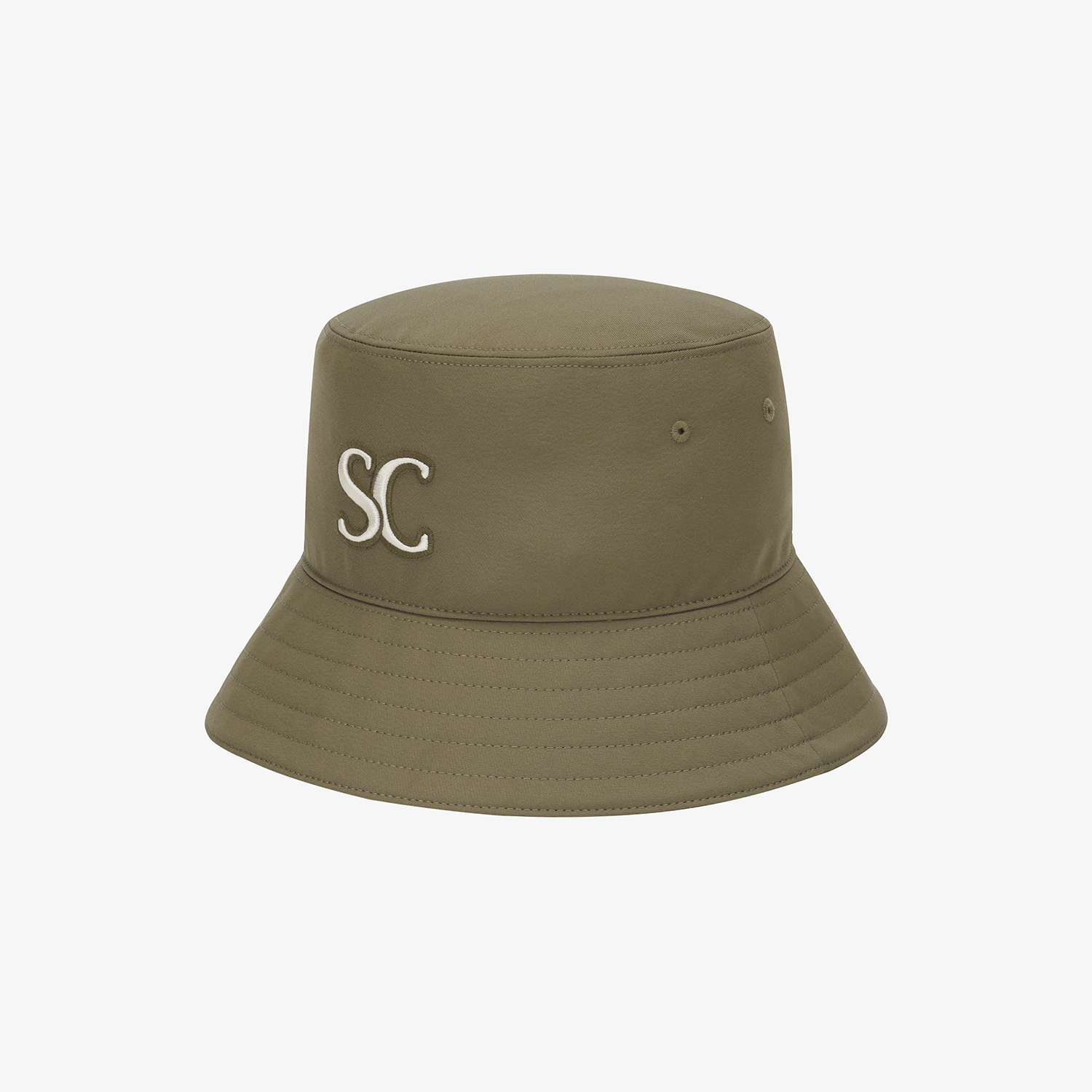 Mũ bucket golf nữ màu kaki thêu logo SC — ảnh 3