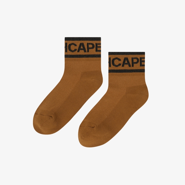 Tất golf nữ cổ trung màu nâu điểm logo ngang chữ Southcape