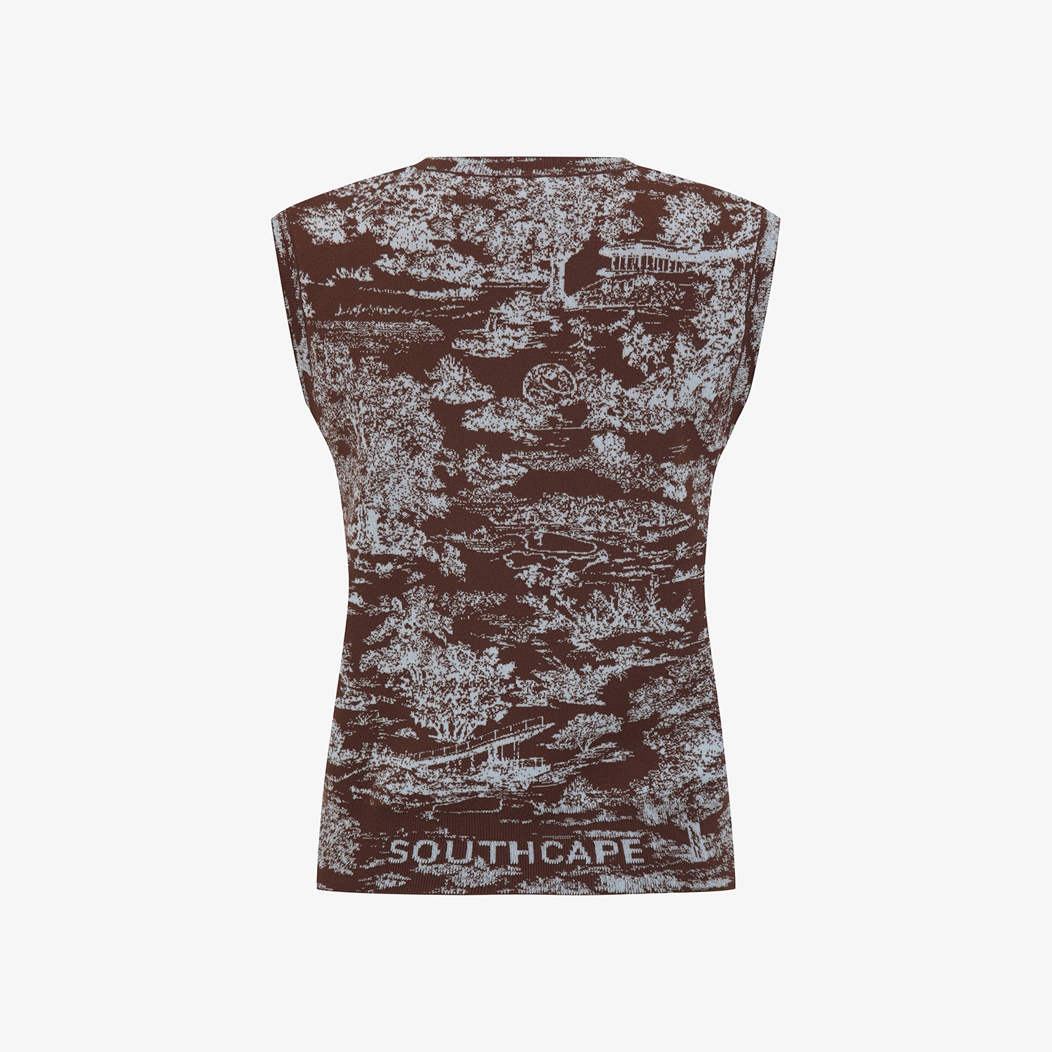 Áo vest golf nữ nâu không tay họa tiết Southcape — ảnh 3