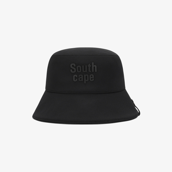 Mũ golf nữ dáng bucket màu đen có logo Southcape chìm hiện đại