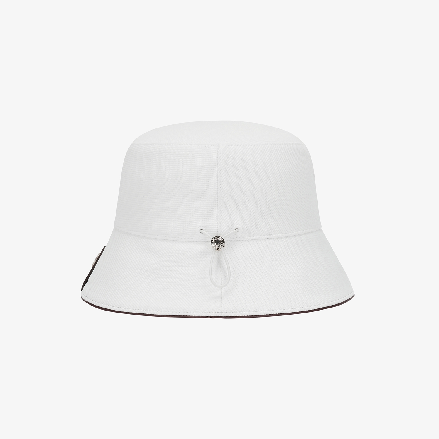 Mũ golf nữ dáng bucket màu trắng chữ nổi nâu — ảnh 5