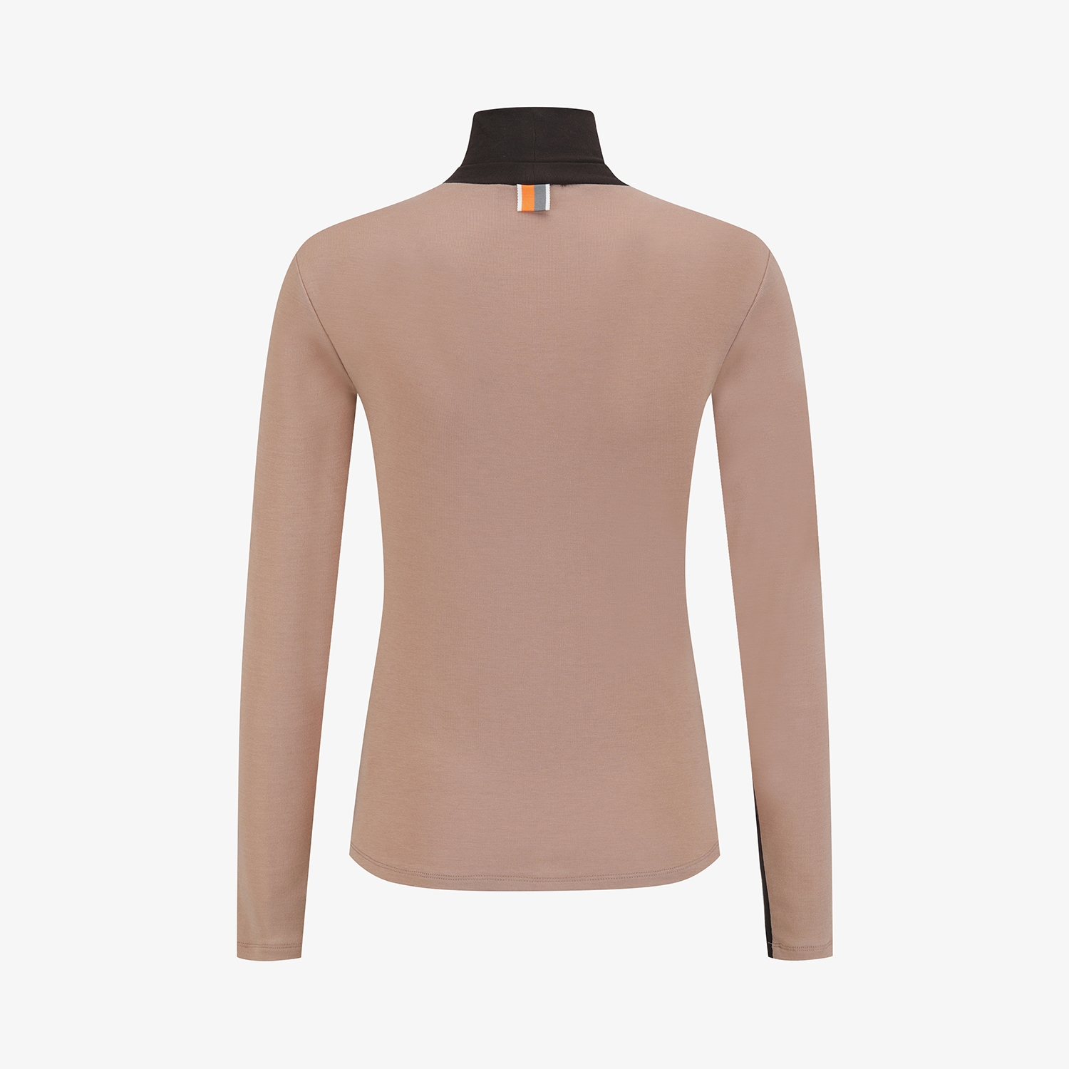 Áo golf nữ cổ lọ tay dài màu nâu — ảnh 3