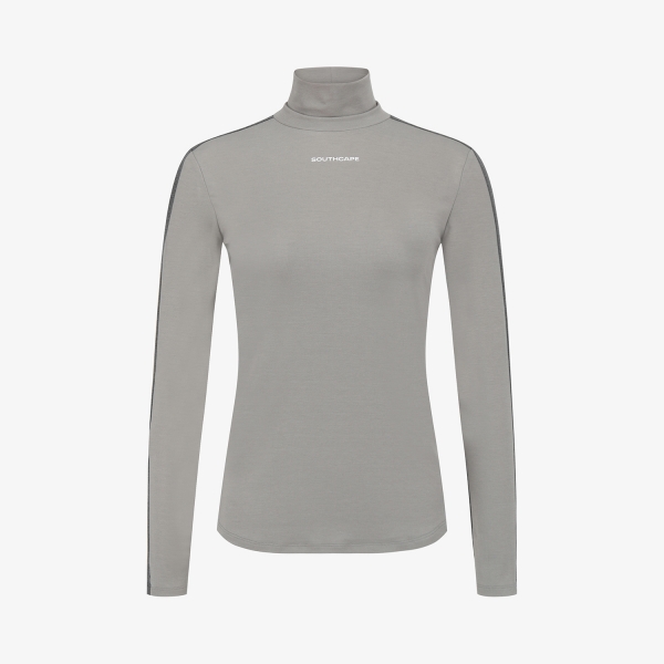 Áo golf nữ Southcape màu xám nhạt cổ lọ tay dài