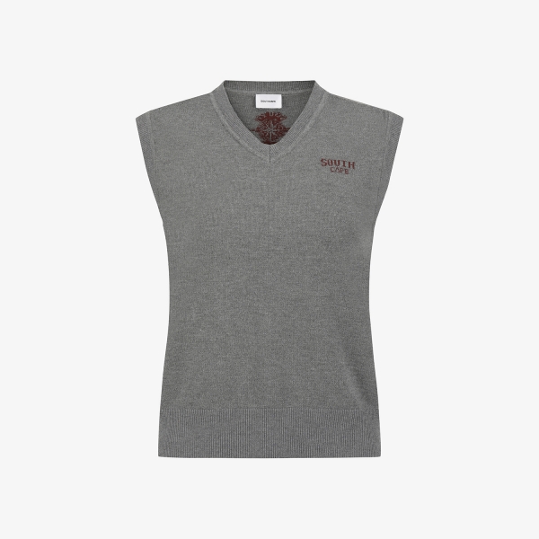 Áo vest golf nữ Southcape màu xám cổ tim không tay phong cách sang trọng