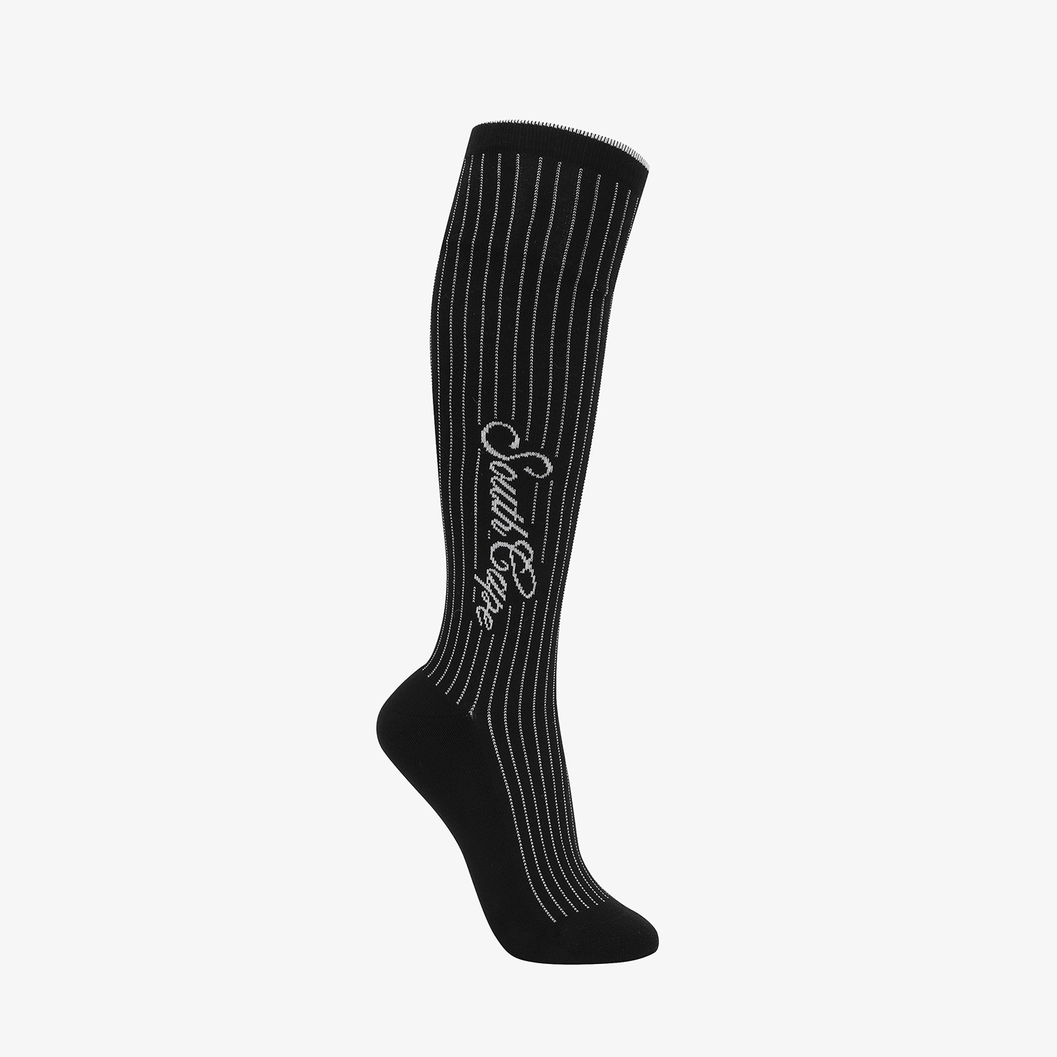 Tất golf nữ cao cổ kẻ sọc màu đen — ảnh 4