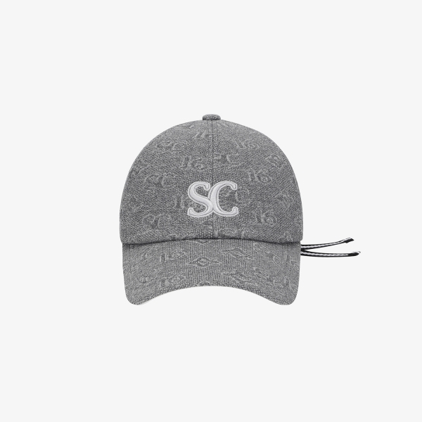 Mũ golf nữ màu xám họa tiết chữ SC của Southcape