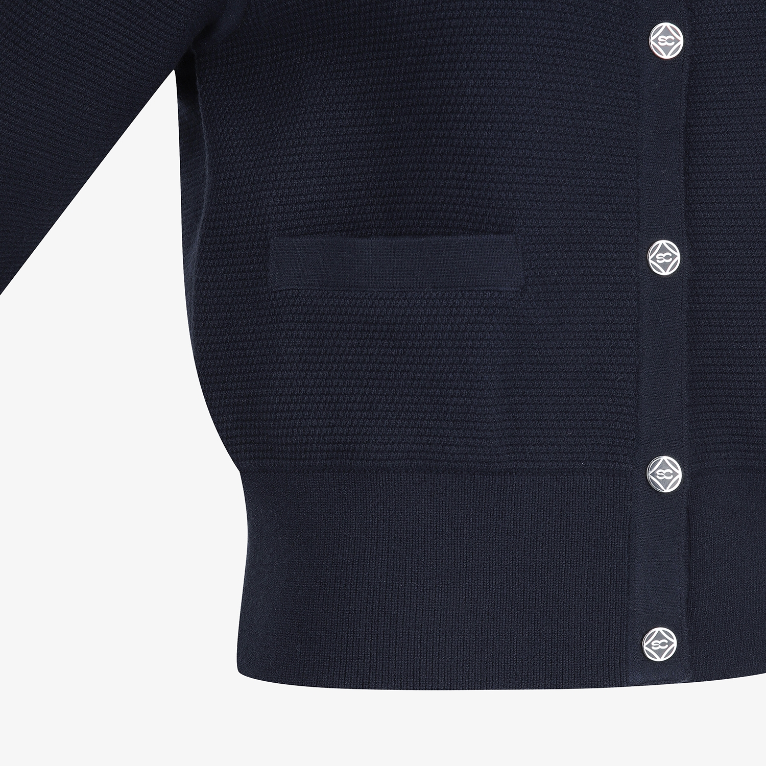 Áo knit golf nữ có nắp mũ màu xanh navy — ảnh 5
