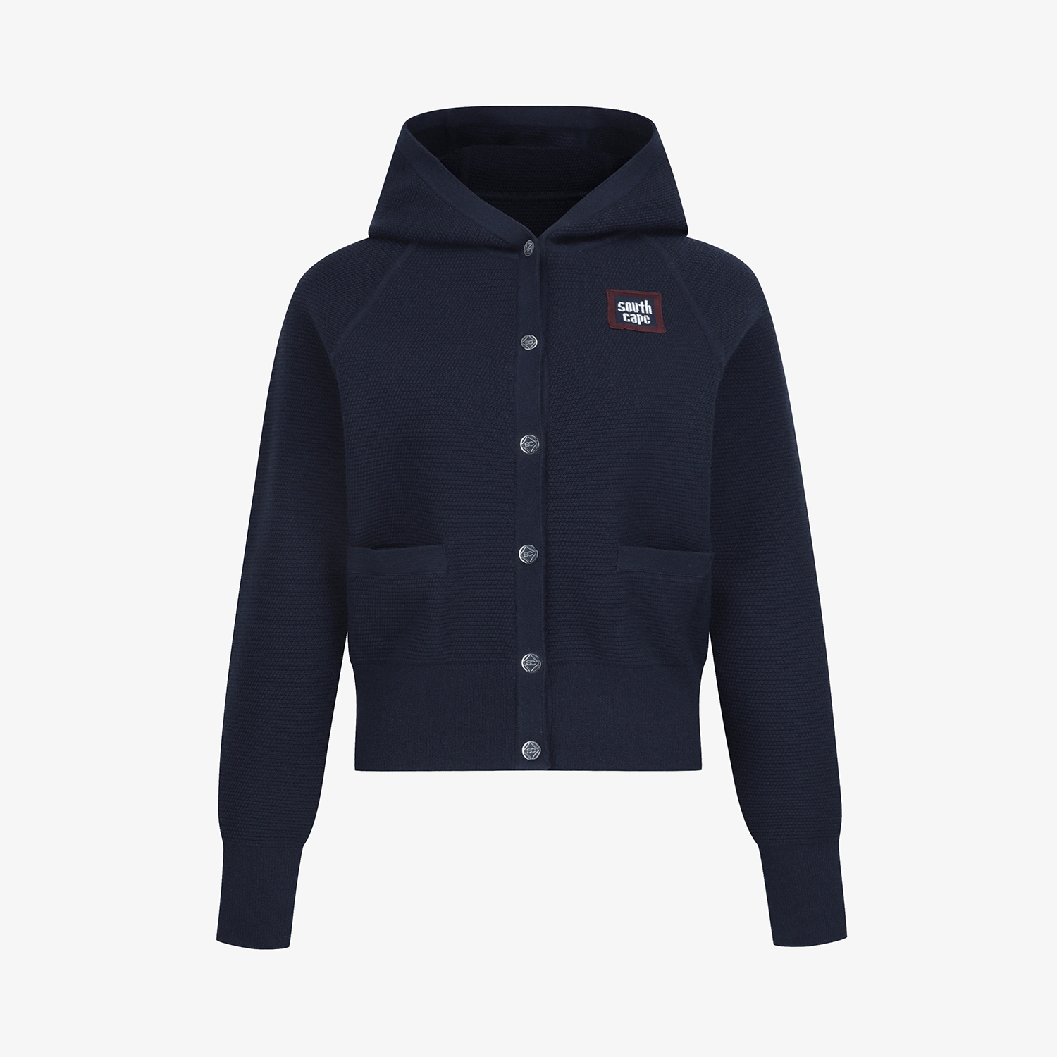 Áo knit golf nữ có nắp mũ màu xanh navy — ảnh 2