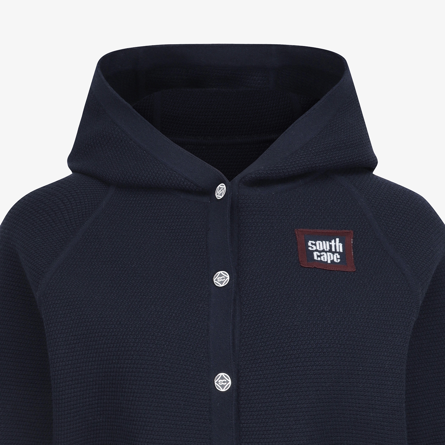 Áo knit golf nữ có nắp mũ màu xanh navy — ảnh 4