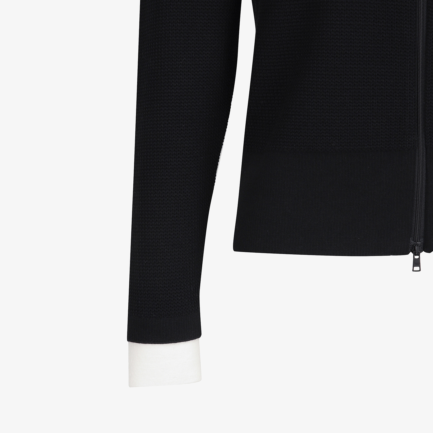 Áo knit golf nữ cổ bẻ phối trắng màu đen — ảnh 6