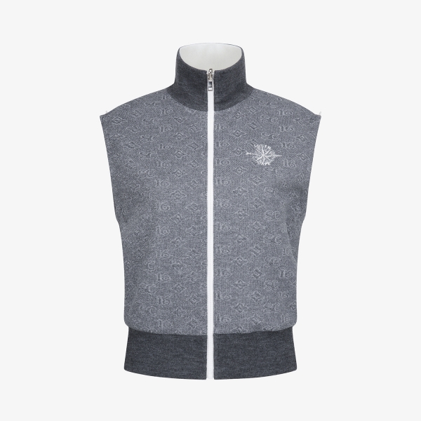 Áo vest golf nữ không tay màu xám cổ đứng khóa kéo Southcape