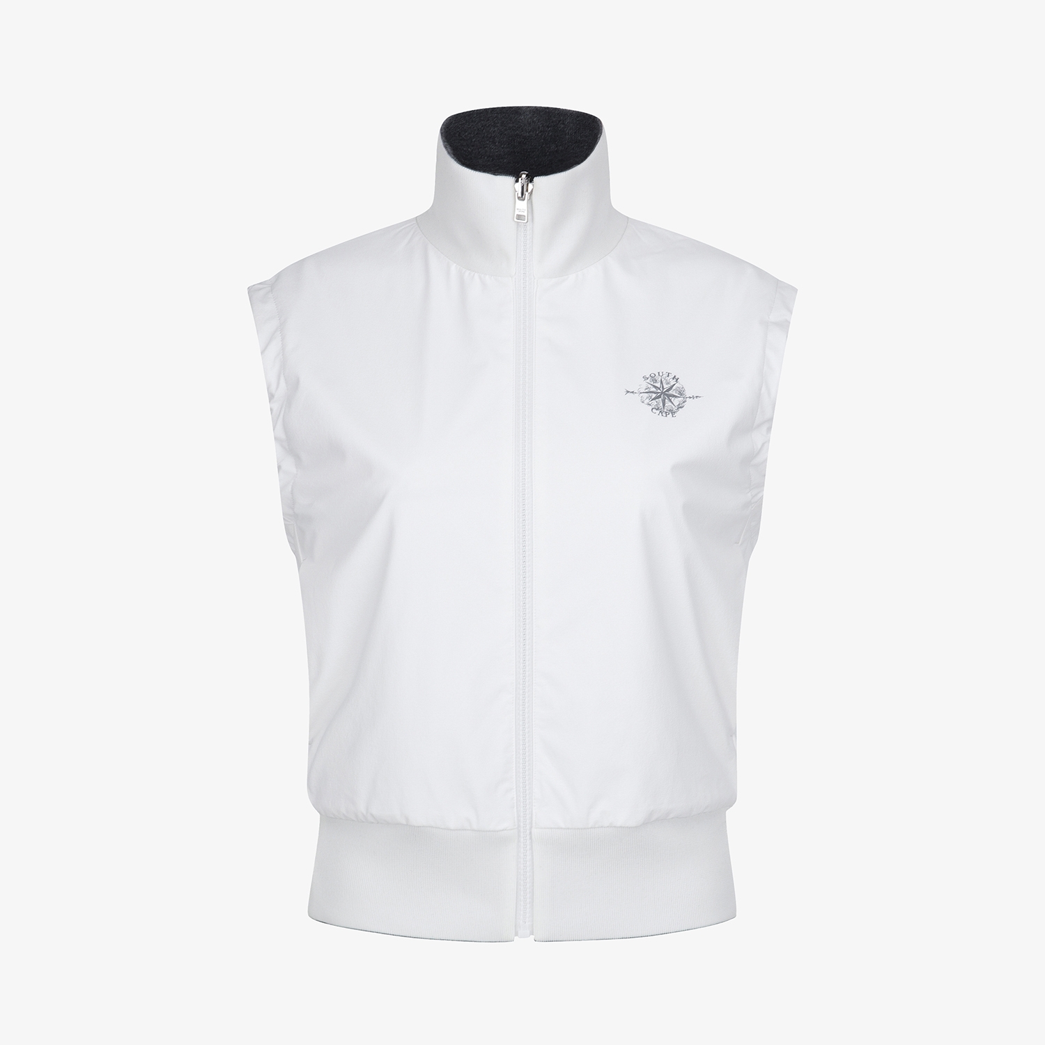 Áo vest golf nữ cổ đứng không tay màu xám — ảnh 4