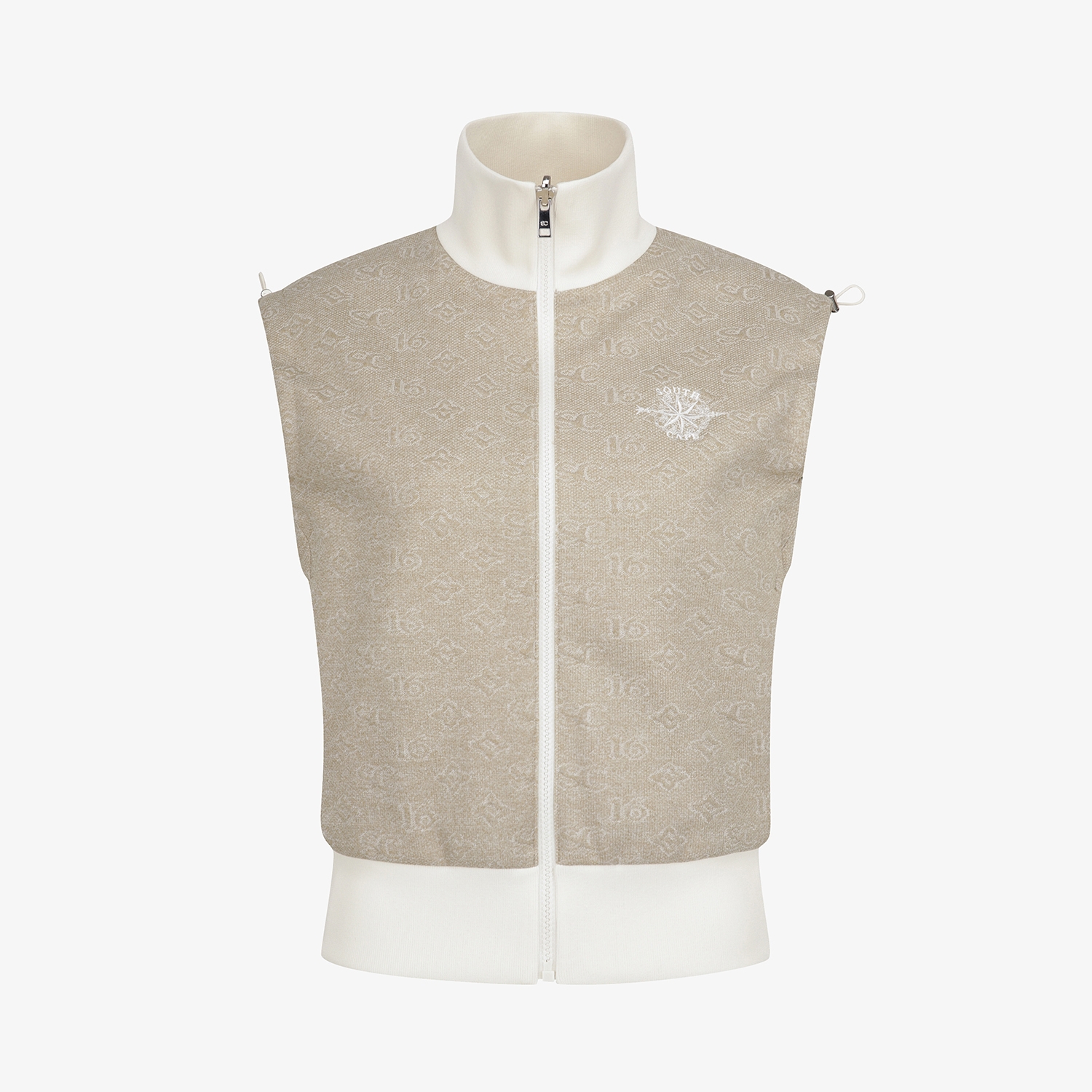 Áo vest golf nữ không tay họa tiết tone be — ảnh 2