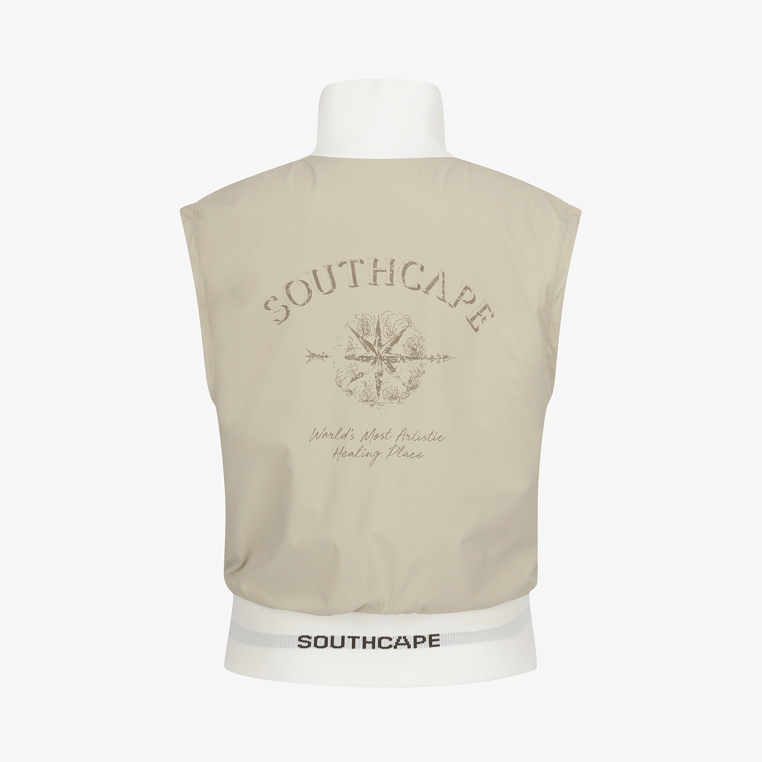 Áo vest golf nữ không tay họa tiết tone be — ảnh 5