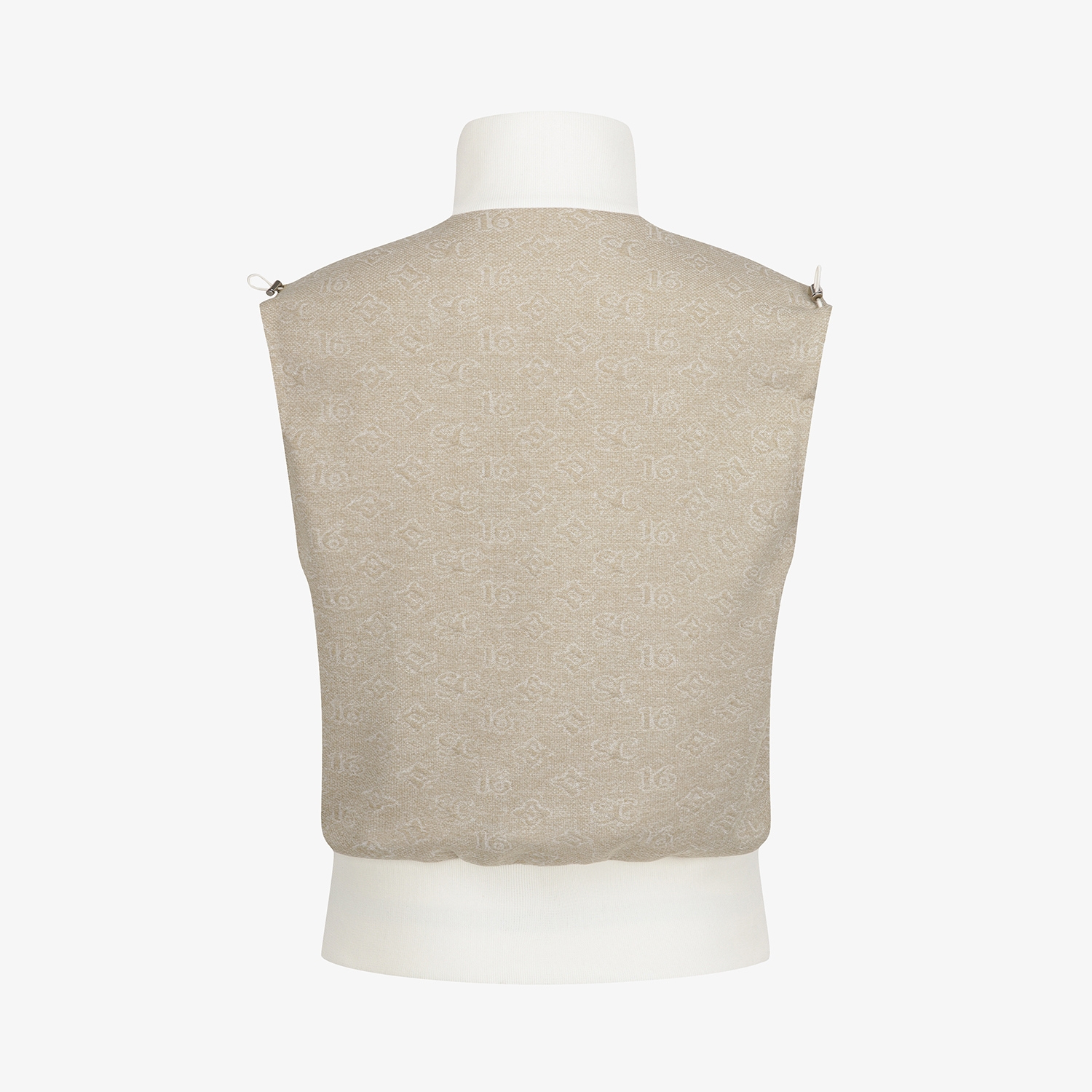 Áo vest golf nữ không tay họa tiết tone be — ảnh 3