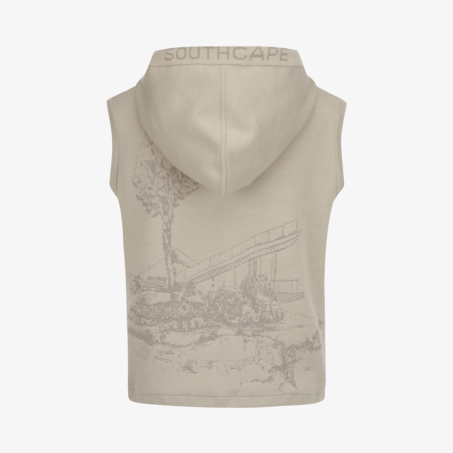 Áo vest golf nữ không tay có mũ màu be — ảnh 3