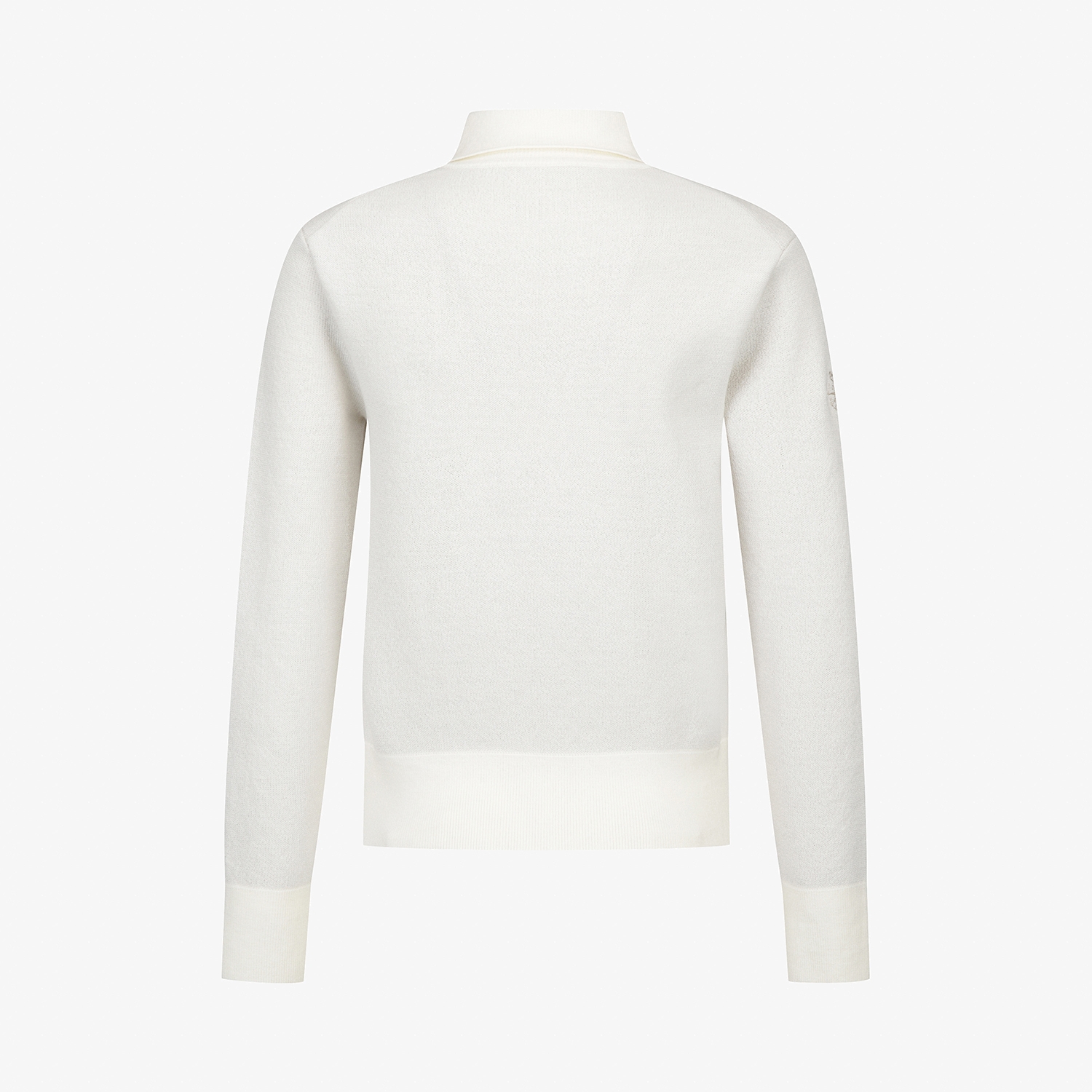 Áo knit golf nữ cổ bẻ màu ngà họa tiết sang trọng — ảnh 3