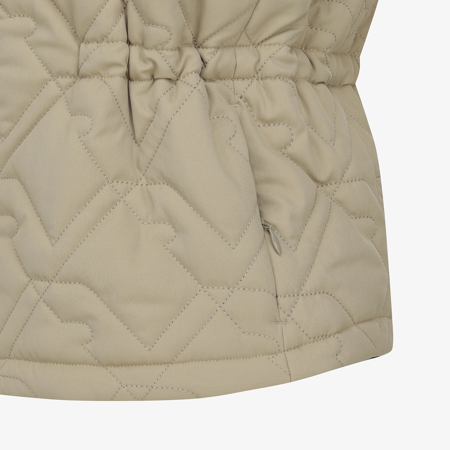 Áo vest golf nữ chần bông có mũ màu be — ảnh 6