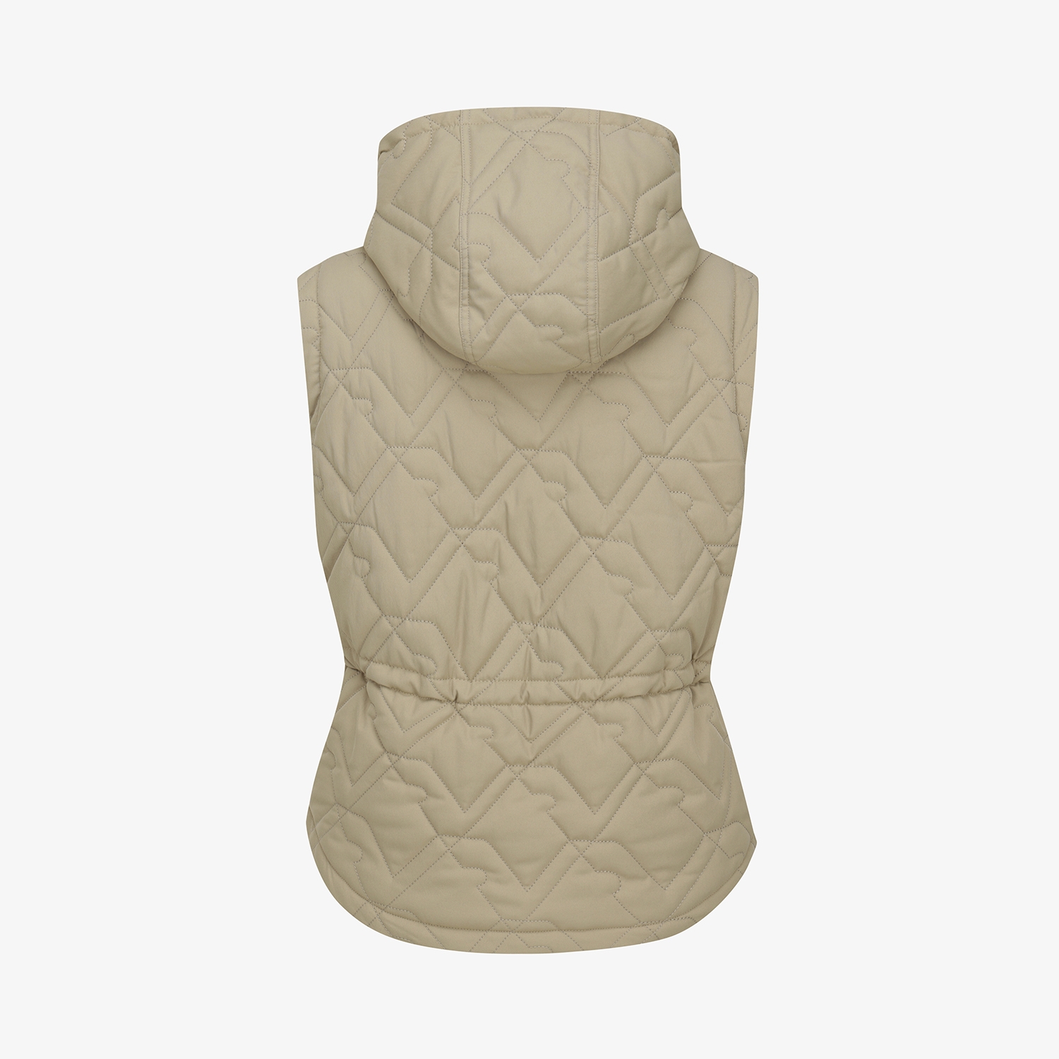 Áo vest golf nữ chần bông có mũ màu be — ảnh 3