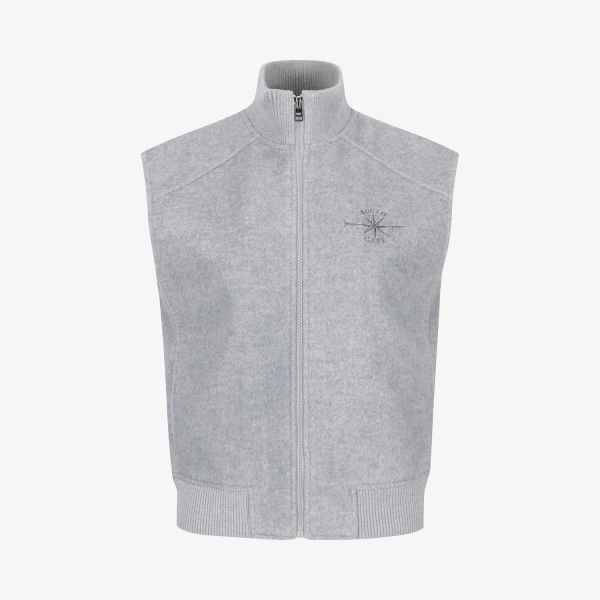 Áo vest golf nữ Southcape màu xám cổ cao không tay khóa kéo trước