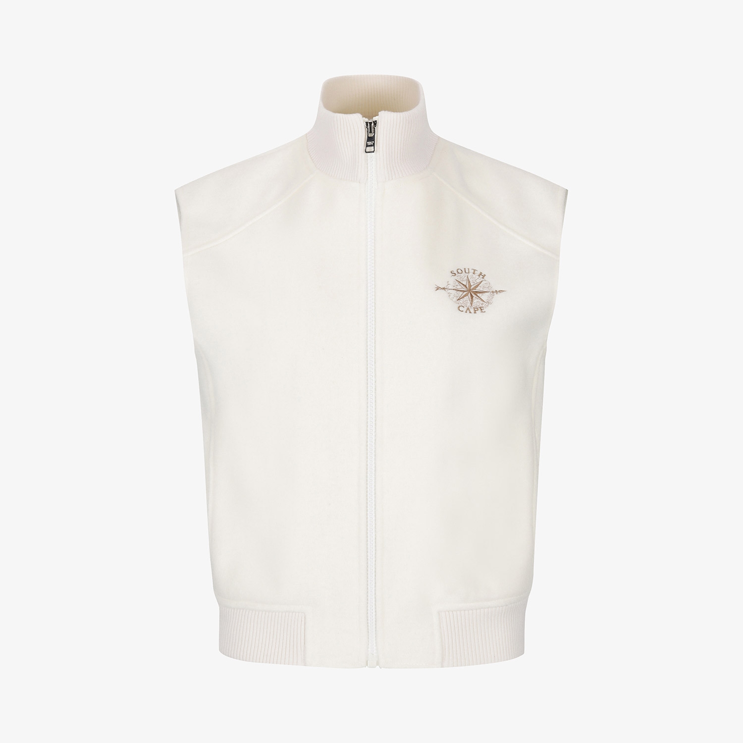 Áo vest golf nữ dáng suông cổ đứng màu trắng — ảnh 2