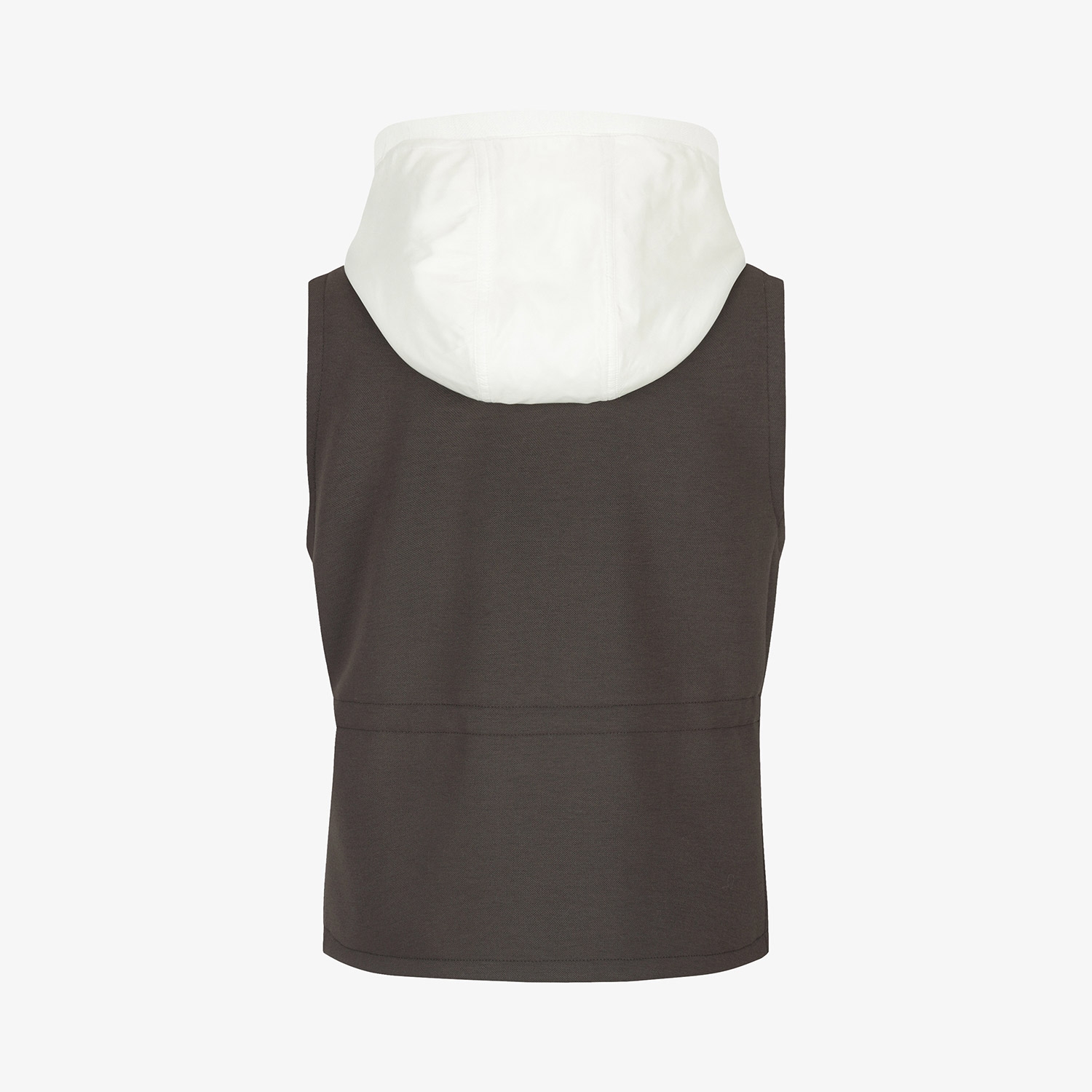 Áo vest golf nữ nâu phối mũ trắng không tay — ảnh 3