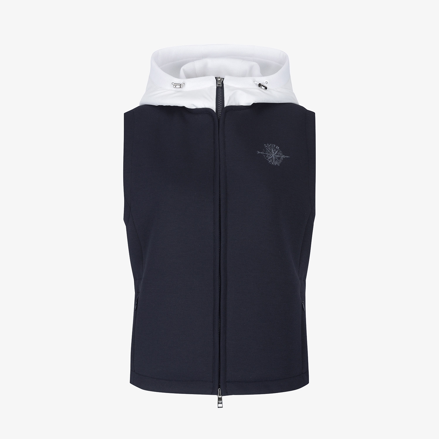 Áo vest golf nữ không tay có mũ xanh navy đậm — ảnh 2
