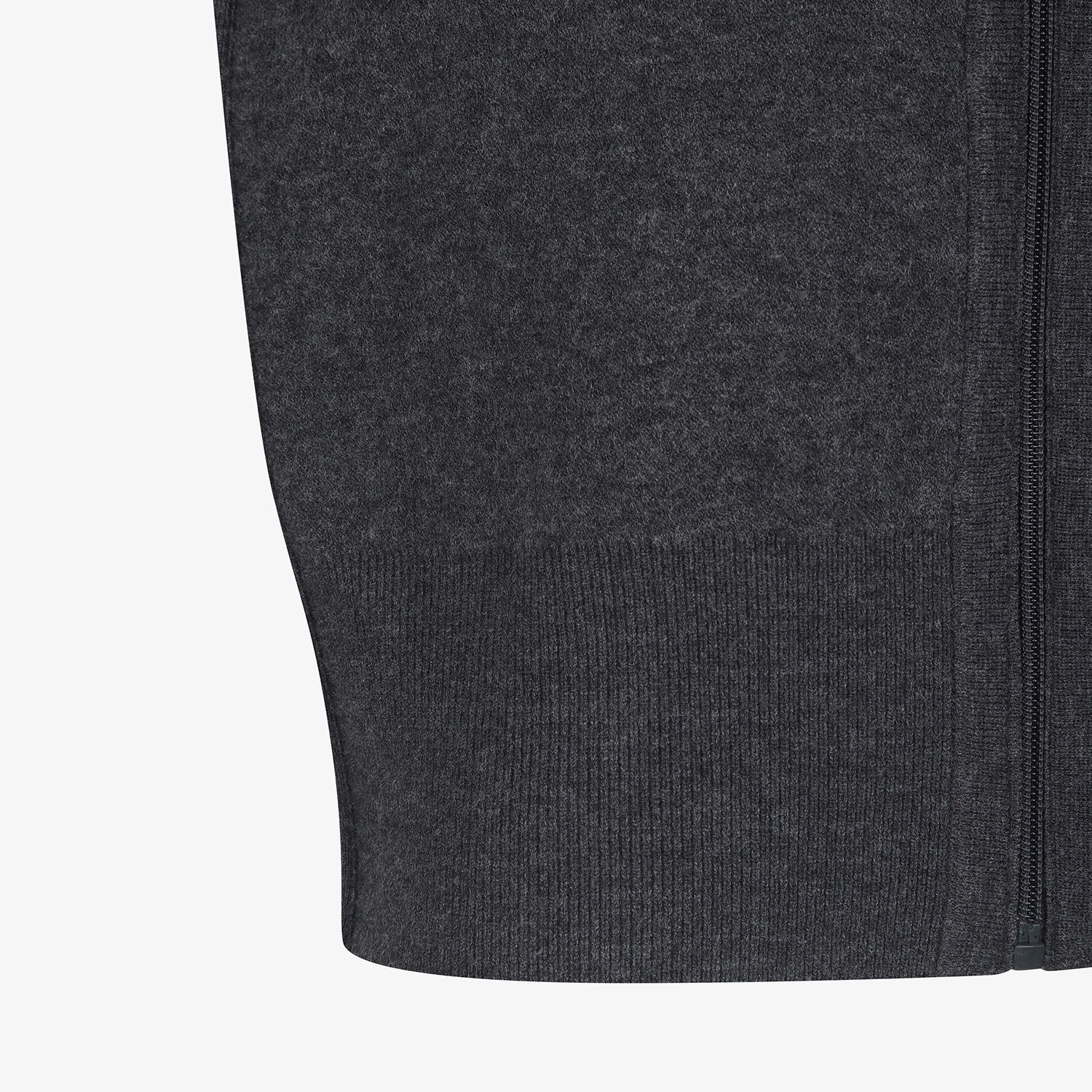 Áo knit golf nữ cổ đứng phối sọc màu xám đậm — ảnh 6
