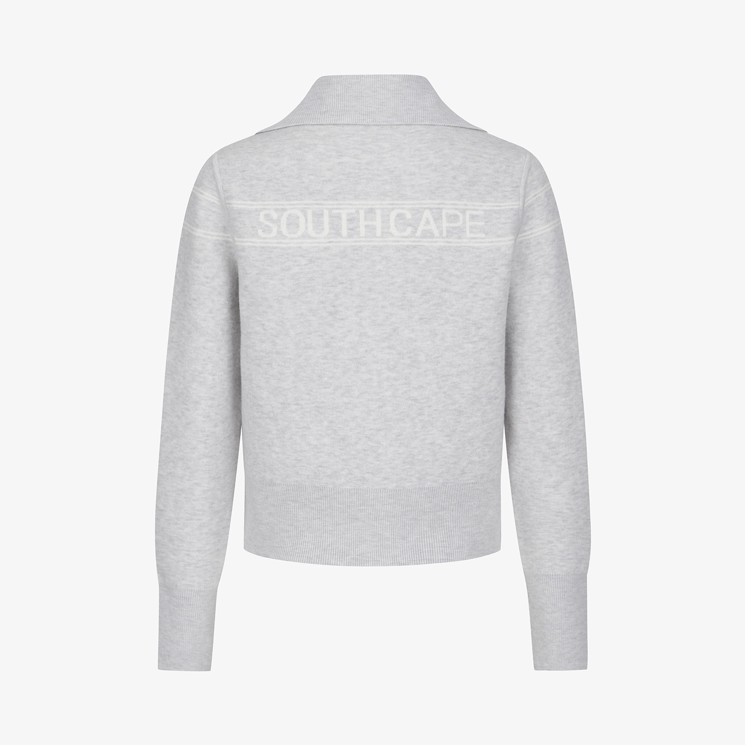 Áo knit golf nữ cổ ve zip màu xám — ảnh 3