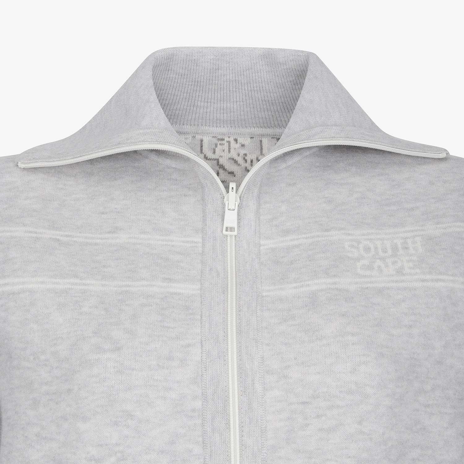 Áo knit golf nữ cổ ve zip màu xám — ảnh 4