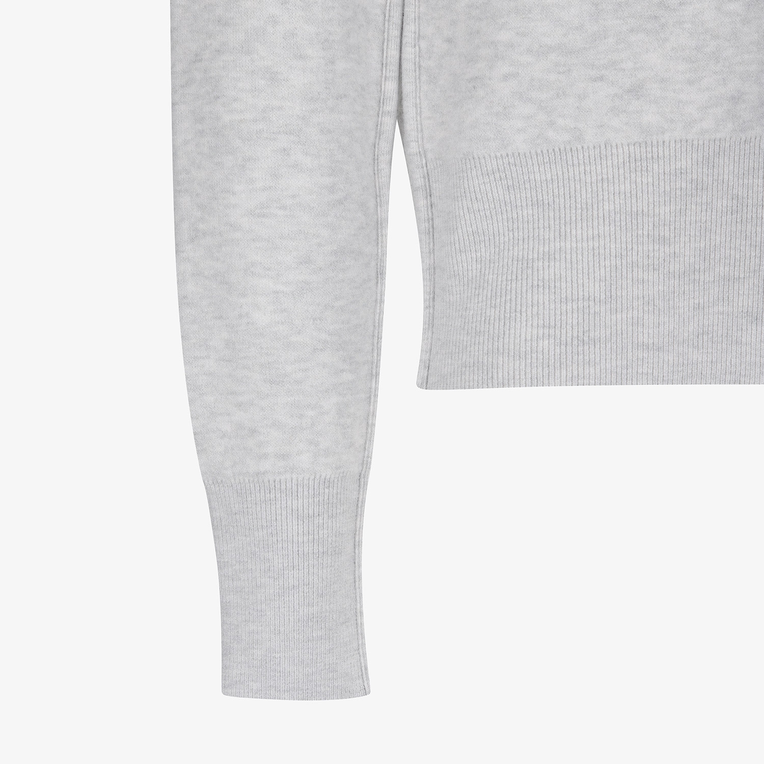 Áo knit golf nữ cổ ve zip màu xám — ảnh 5
