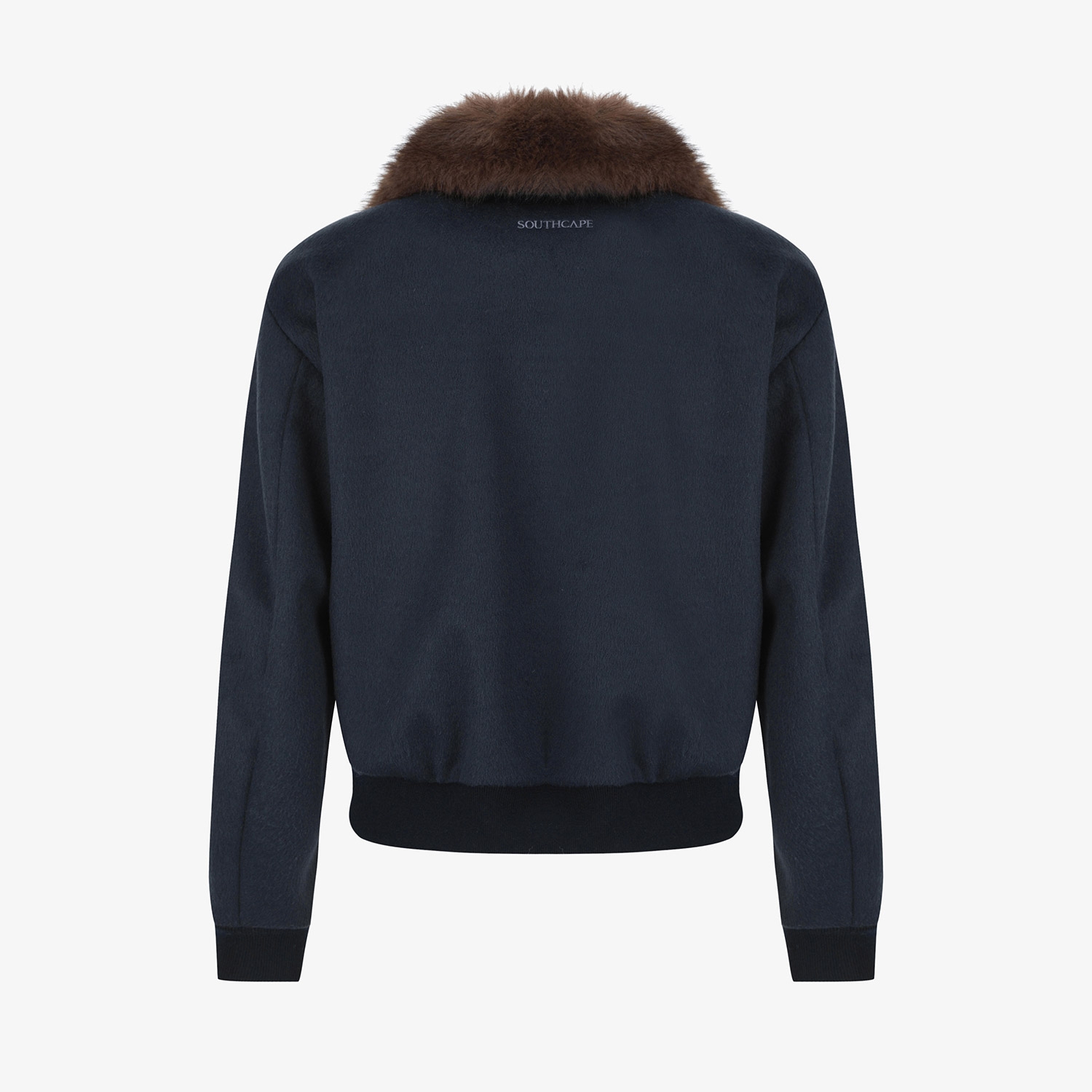 Áo khoác golf nữ cổ lông màu xanh navy đậm — ảnh 3