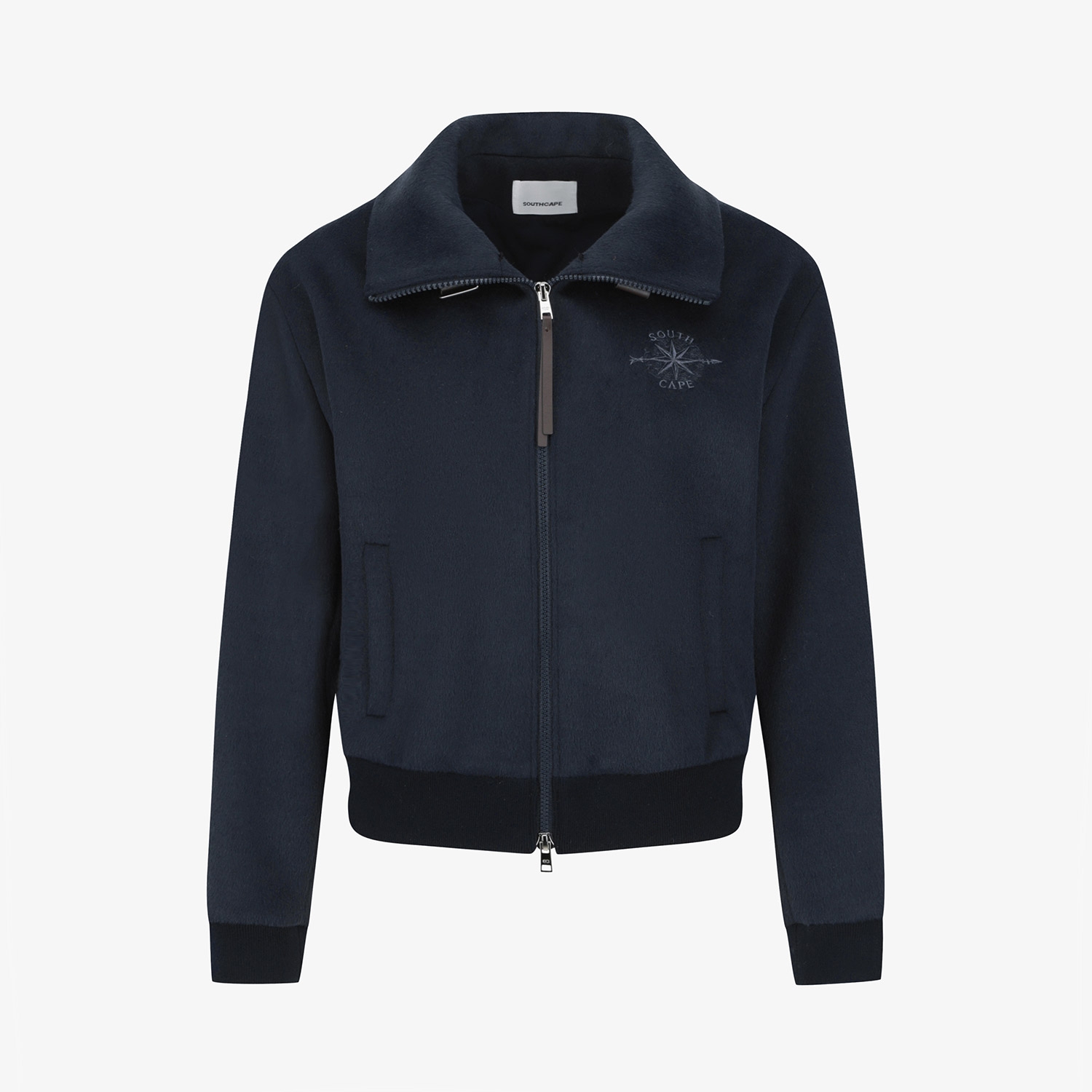 Áo khoác golf nữ cổ lông màu xanh navy đậm — ảnh 4