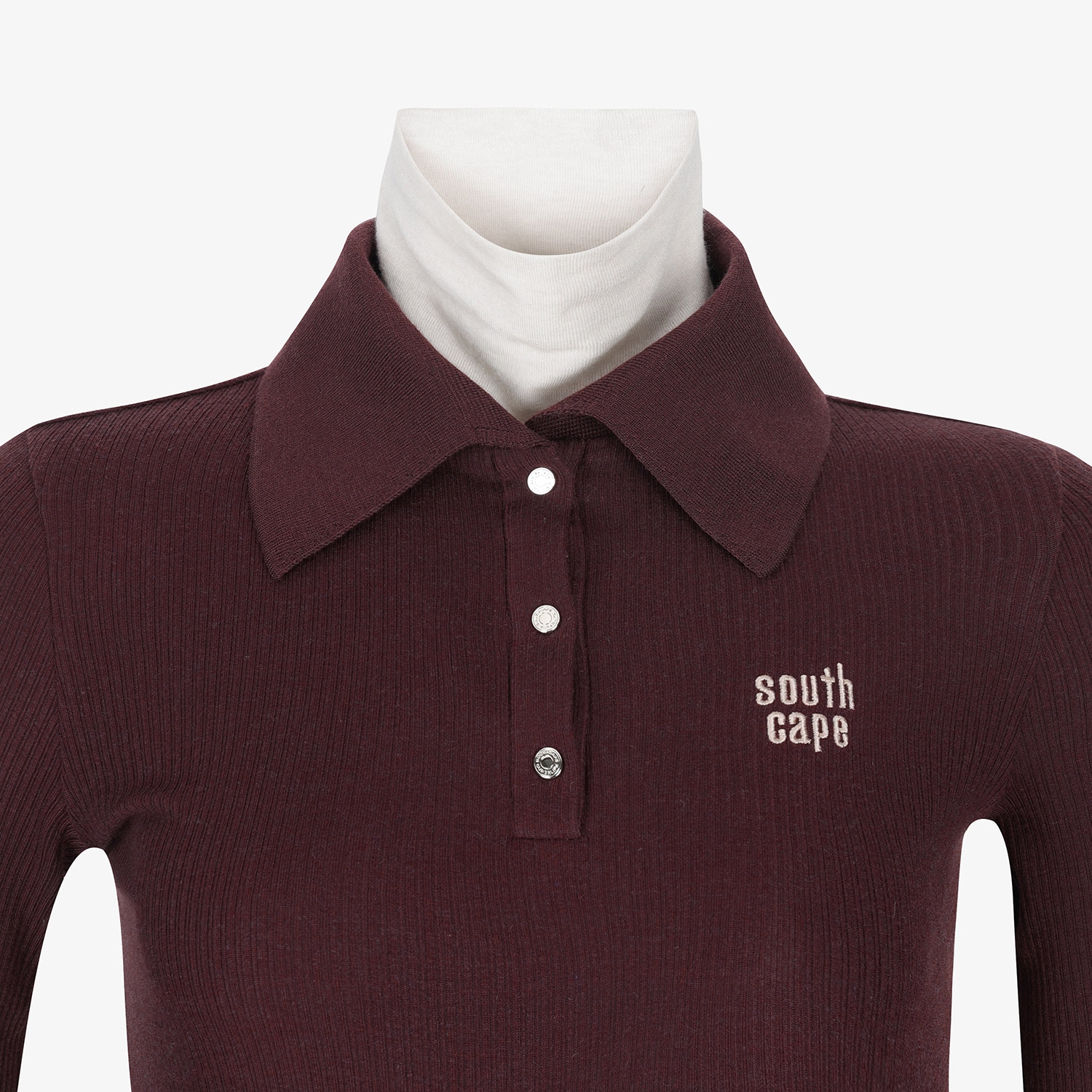 Áo golf nữ tay dài cổ bẻ màu nâu — ảnh 4