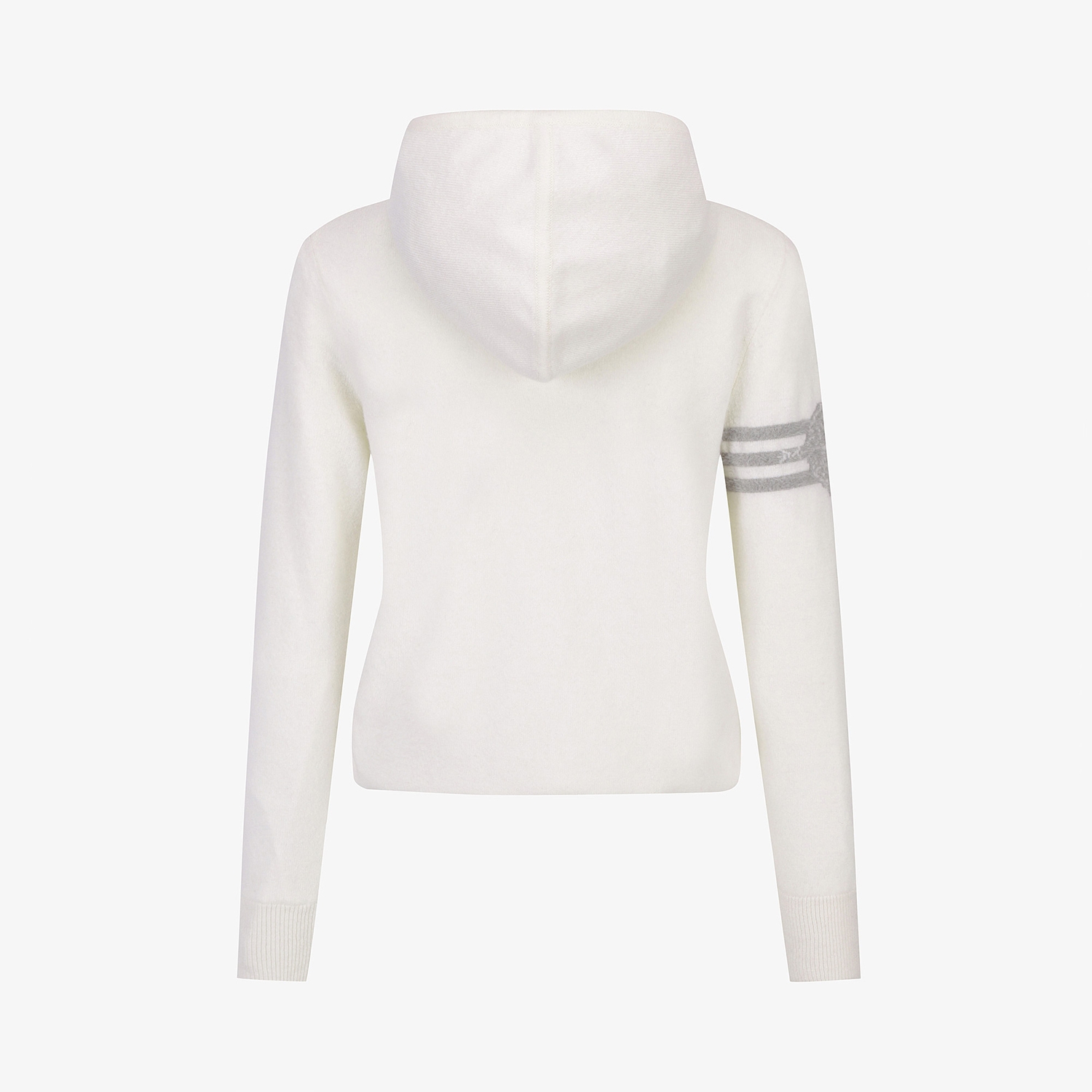 Áo knit golf nữ tay dài có mũ màu trắng — ảnh 3