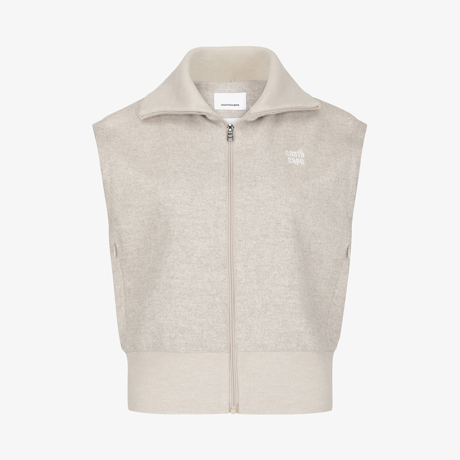Áo vest golf nữ dáng suông cổ lông màu be — ảnh 4