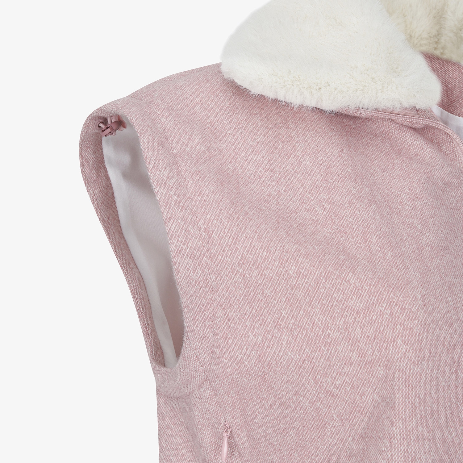 Áo vest golf nữ cổ lông màu hồng — ảnh 6