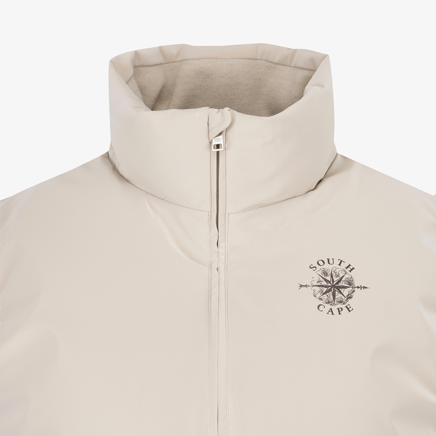 Áo vest golf nữ cổ cao không tay màu be nhạt — ảnh 4