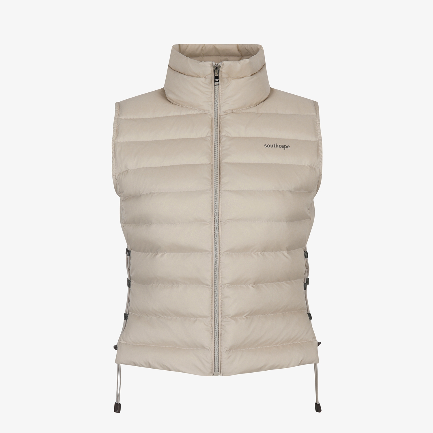 Áo vest golf nữ dáng phao cổ cao màu be nhạt — ảnh 2