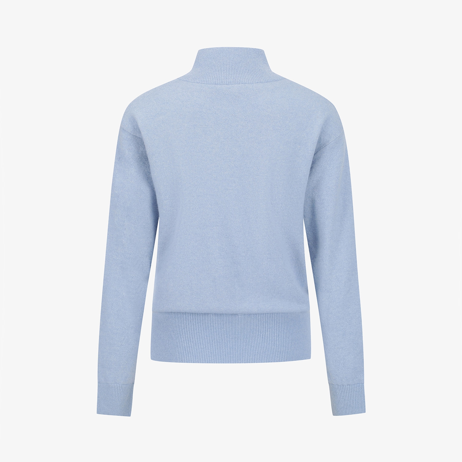 Áo knit golf nữ cổ cao màu xanh dương — ảnh 3